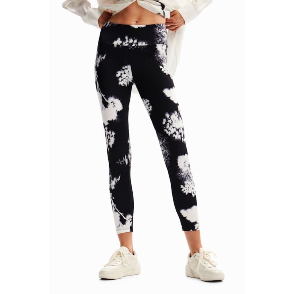 Desigual Agnes Floral Sport Mid Rise Crop Leggings